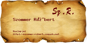 Szommer Róbert névjegykártya