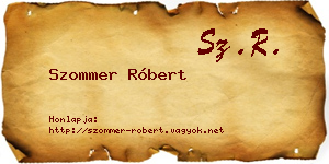 Szommer Róbert névjegykártya