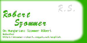 robert szommer business card